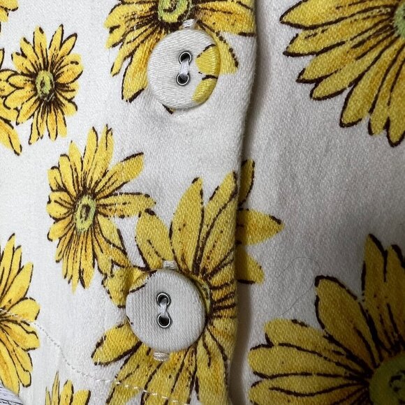 Forever 21 Skirt Juniors Size Small Sunflower Daisy Button Down Mini Springtime - Picture 6 of 16